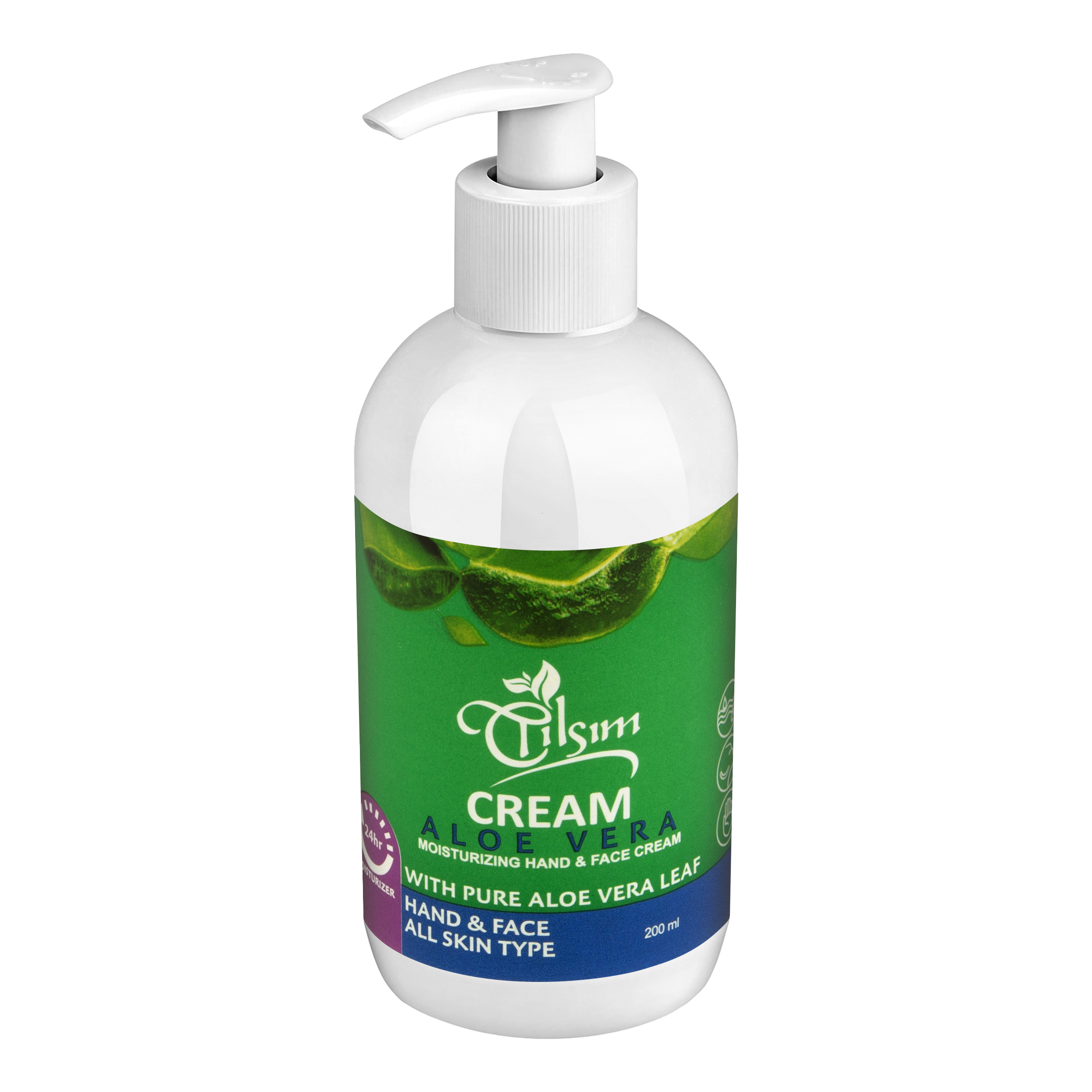 کرم مرطوب کننده دست و صورت تیلسیم مدل Aloe vera مناسب انواع پوست حجم 200 میلی لیتر