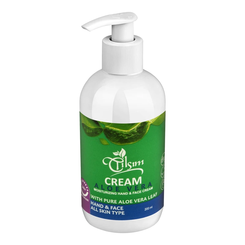 کرم مرطوب کننده دست و صورت تیلسیم مدل Aloe vera مناسب انواع پوست حجم 200 میلی لیتر