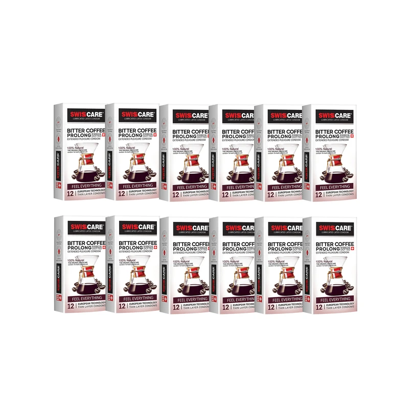 کاندوم سوئیس کر مدل Bitter Coffee prolong مجموعه 12 عددی