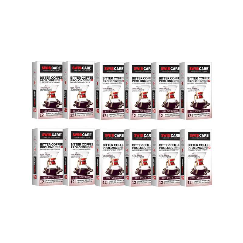 کاندوم سوئیس کر مدل Bitter Coffee prolong مجموعه 12 عددی