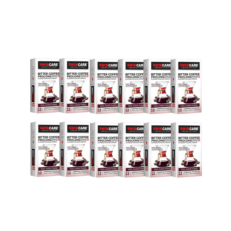 کاندوم سوئیس کر مدل Bitter Coffee prolong مجموعه 12 عددی کاندوم سوئیس کر مدل Bitter Coffee prolong مجموعه 12 عددی