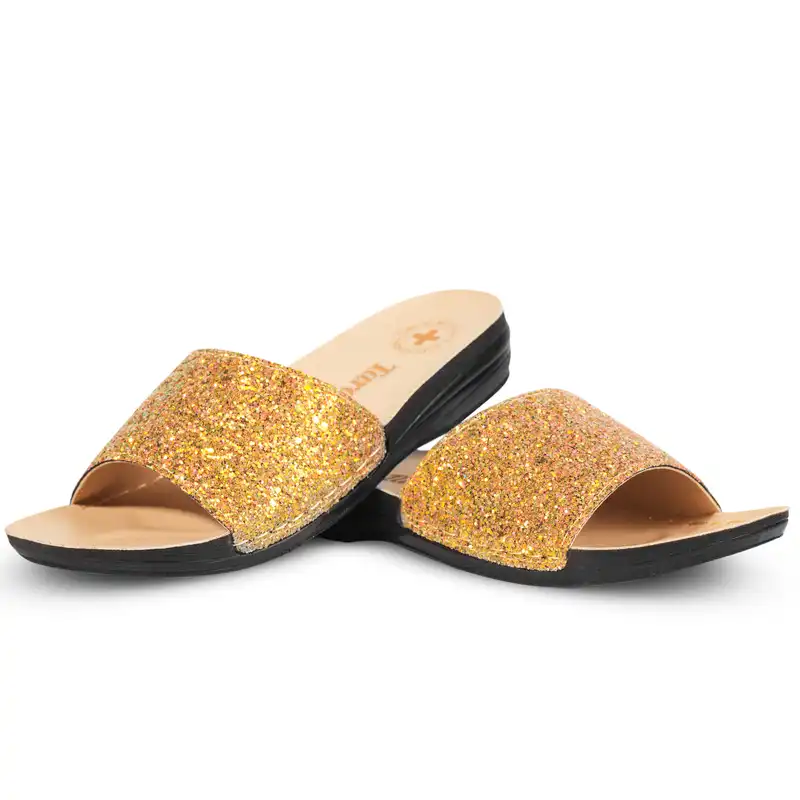 دمپایی زنانه مدل ROJA رنگ طلایی