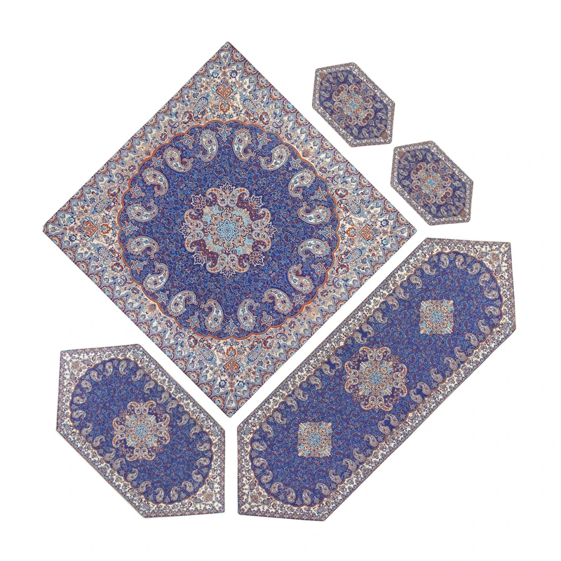 ست  5 تکه رومیزی ترمه مدل نسترن کد Af-1007