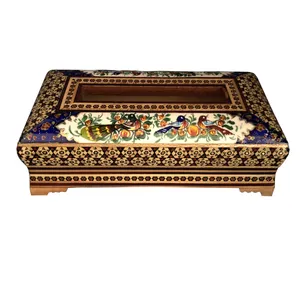 جعبه دستمال کاغذی خاتم کاری کد 7273