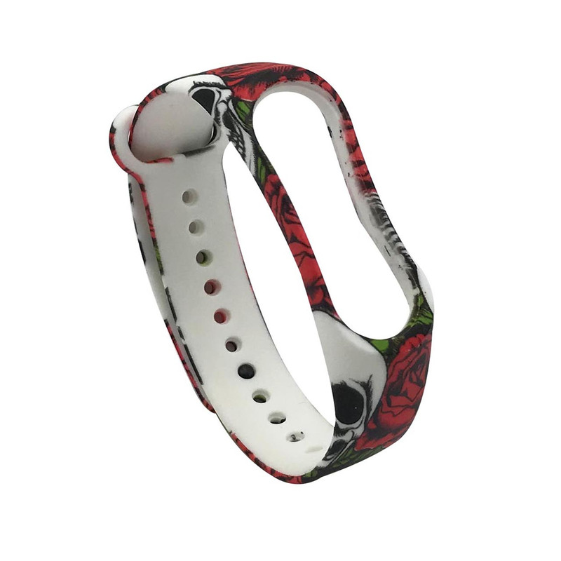 بند مدل skull flower02 مناسب برای مچ بند هوشمند شیائومی Mi Band 3 /Mi Band 4