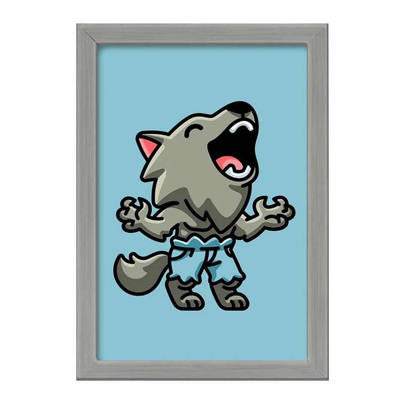 تابلو خندالو طرح حیوانات بامزه گرگ کد 28360