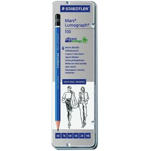 مداد طراحی استدلر مدل Mars Lumograph 100 - بسته 6 عددی