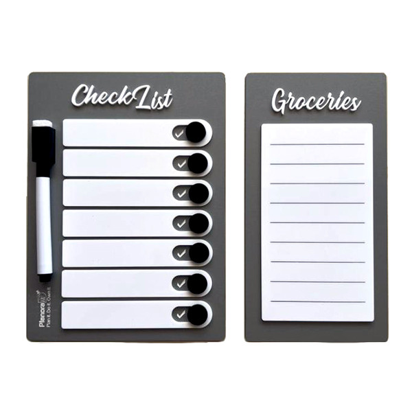 تخته وایت برد پلنورا طرح چک لیست سایز 19×14 سانتی‌متر به همراه ماژیک و کاغذ یادداشت