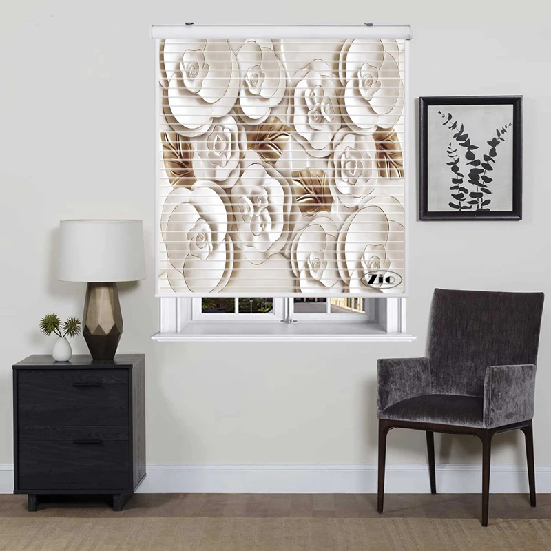 پرده زبرا زیو مدل سیلوئت 3D1443 سایز 150x150 سانتی متر