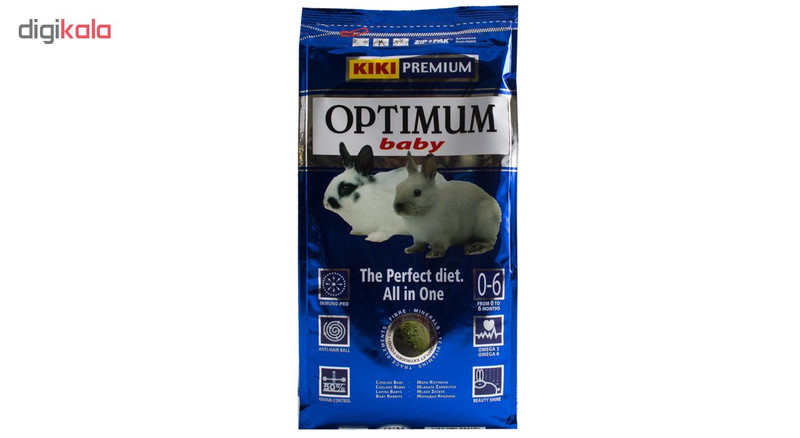 غذای بچه خرگوش پلت کامل کیکی مدل KIKI PREMIUM OPTIMUM مقدار 600 گرم