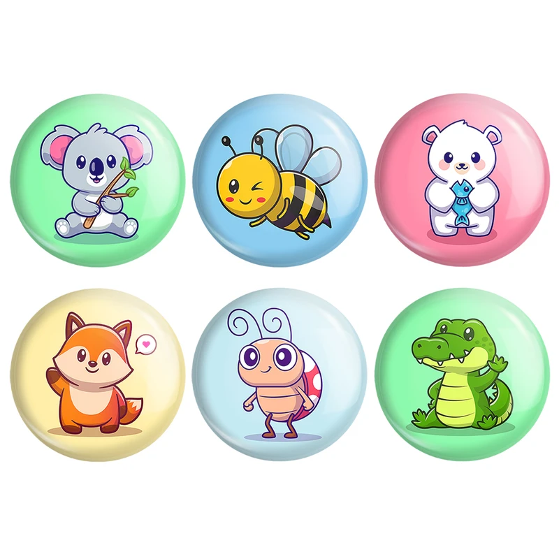 مگنت خندالو طرح حیوانات بامزه Cute Animals کد 1618A مجموعه 6 عددی