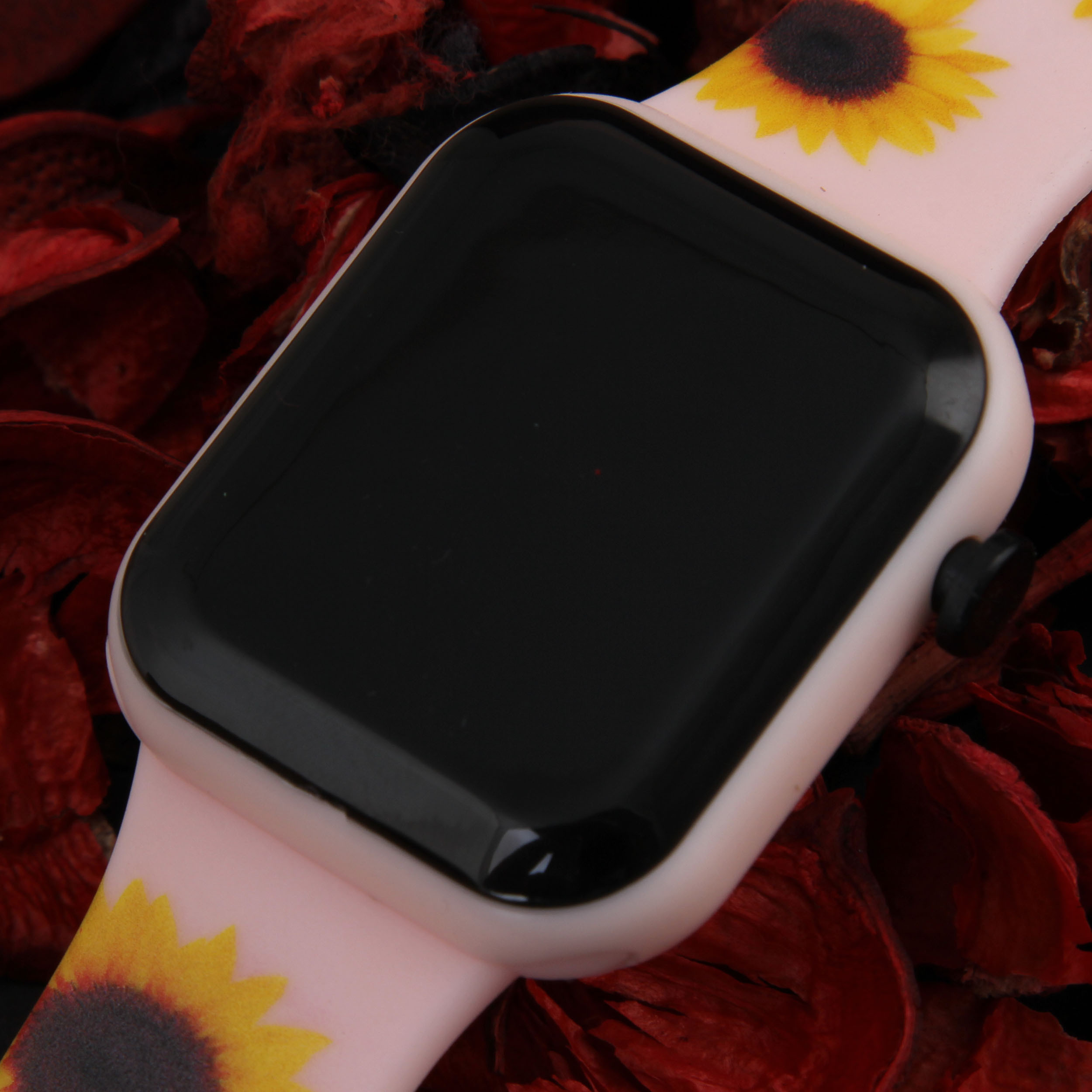 ساعت مچی دیجیتال زنانه مدل بند سیلیکونی طرحدار فانتزی افتابگردون کد WHW_307