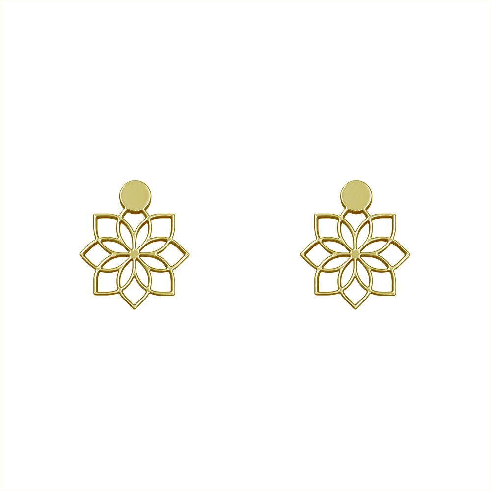 گوشواره طلا 18 عیار زنانه مدوپد مدل گل کد GA1-10215 -  - 2