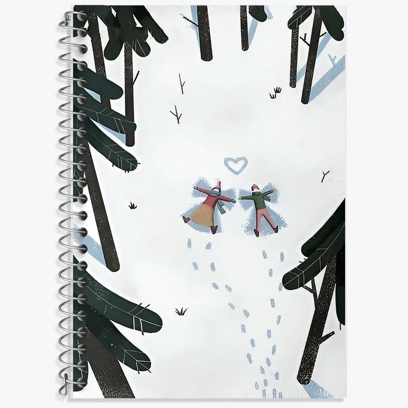 دفتر زبان 50 برگ خندالو مدل دو خط طرح عاشقانه کد F8245