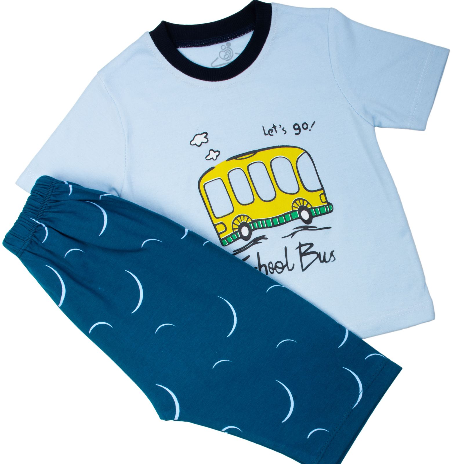 ست تی شرت آستین کوتاه و شلوارک بچگانه سپیدپوش مدل اتوبوس کد 1402336 -  - 3