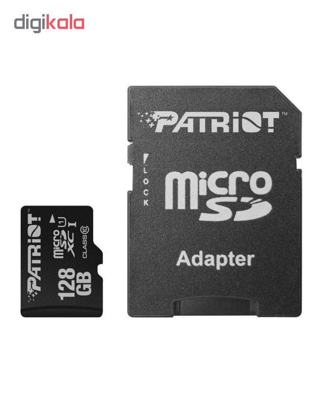 کارت حافظه microSDXC پتریوت کلاس 10 استاندارد UHS-I مدل LX سرعت 85MB/s ظرفیت 128 گیگابایت همراه با آداپتور SD