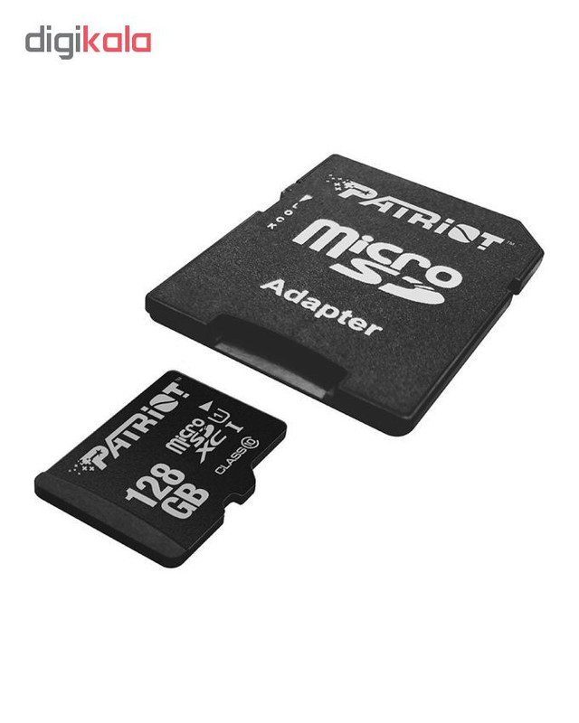 کارت حافظه microSDXC پتریوت کلاس 10 استاندارد UHS-I مدل LX سرعت 85MB/s ظرفیت 128 گیگابایت همراه با آداپتور SD