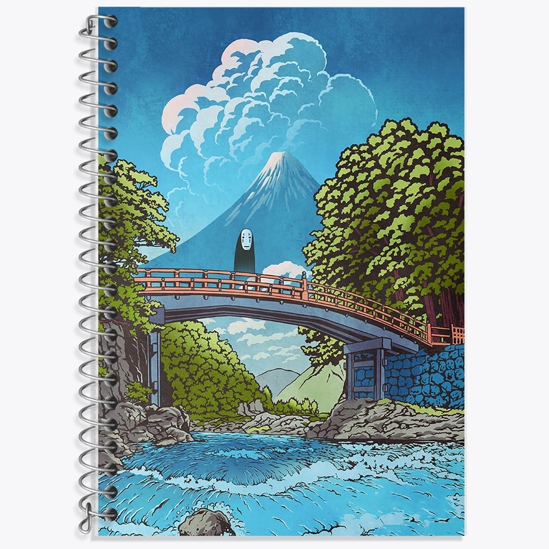 دفتر زبان 50 برگ خندالو مدل دو خط طرح انیمه شهر اشباح (Spirited Away) کد F1810