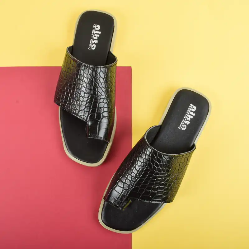 دمپایی لاانگشتی زنانه نیکتا مدل پوست ماری BK.2866