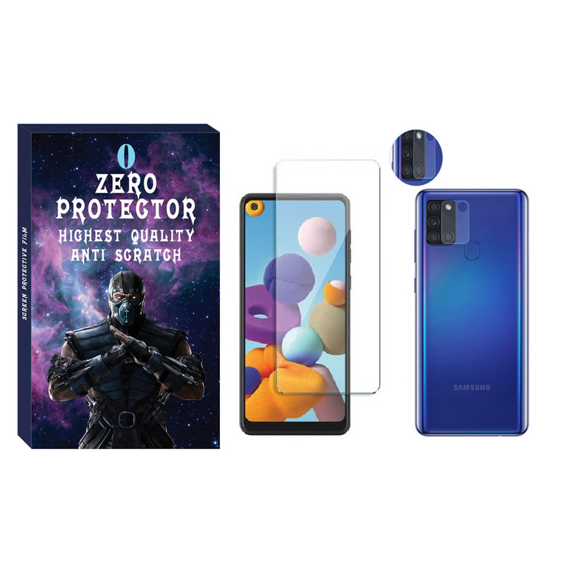 صفحه نمایش زیرو مدل SDHZ-01 مناسب برای گوشی موبایل سامسونگ Galaxy A21s به همراه محافظ لنز دوربین