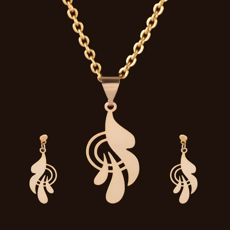 نیم ست طلا 18 عیار زنانه الن نار مدل 9931