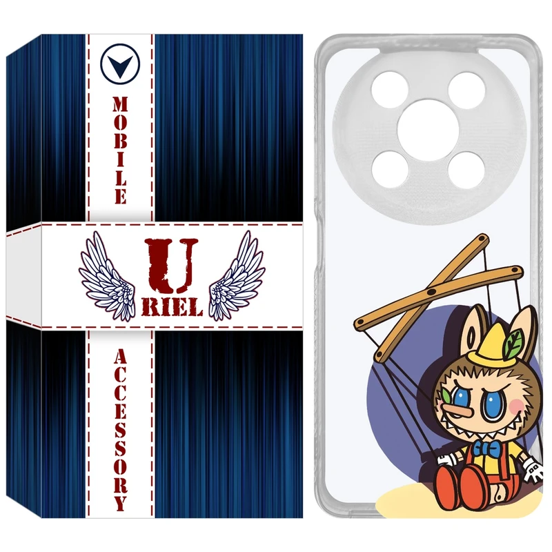 کاور یوریل مدل Clear کد 108 طرح لبوبو Labubu مناسب برای گوشی موبایل وکال V2 / V2 Lite