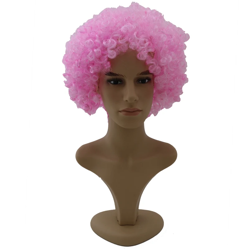 کلاه گیس فرفری تم تولد مهمانی به رنگ صورتی کد kf14 تک سایز