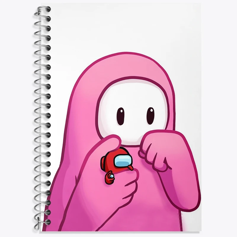 دفتر زبان 50 برگ خندالو مدل سه خط طرح بازی فال گایز (Fall Guys) کد 32813