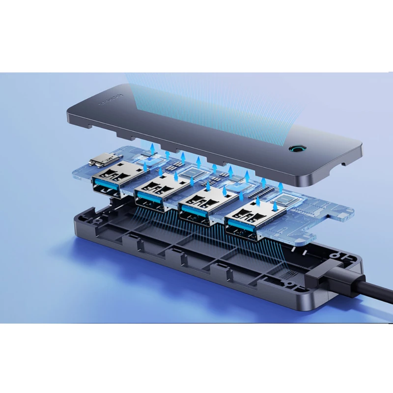 عکس شماره 9 : هاب 5 پورت usb 3.0 باسئوس مدل bs-oh080 100cm