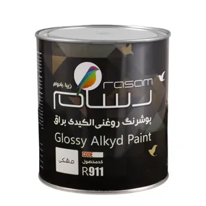 پوشرنگ روغنی آلکیدی مشکی رسام کد R911 حجم 3.78 لیتر