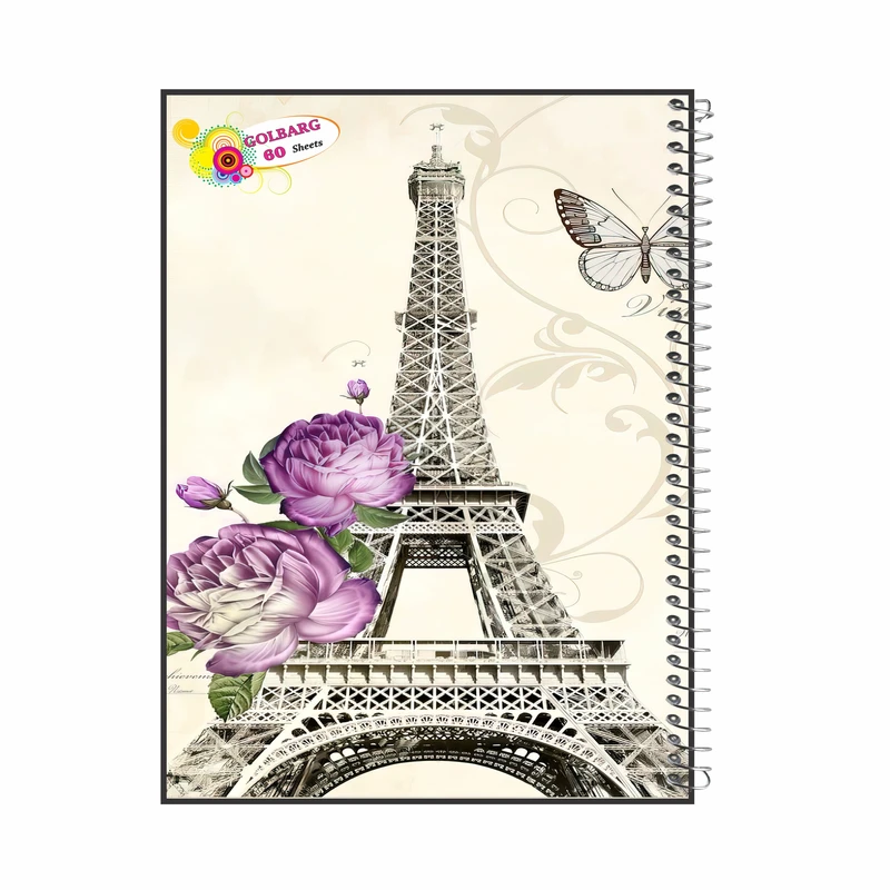 دفتر مشق 60 برگ گلبرگ طرح پاریس کد 602006