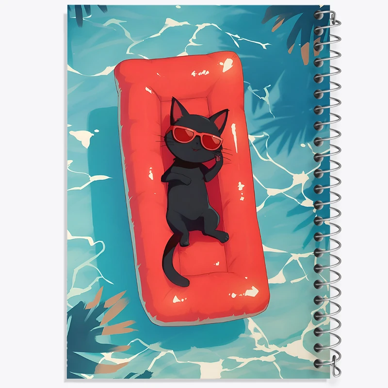 دفتر شطرنجی 50 برگ خندالو طرح گربه (Cat) کد N4408