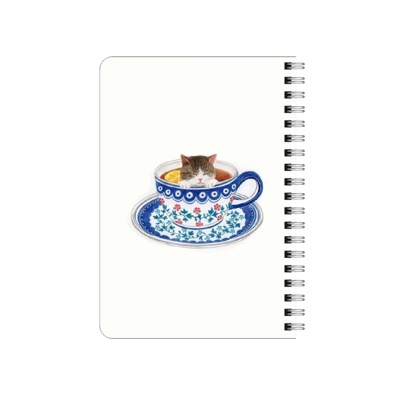 دفترچه یادداشت بامبیلیپ مدل چوبی طرح یک فنجان چای گربه ای کد 4305065