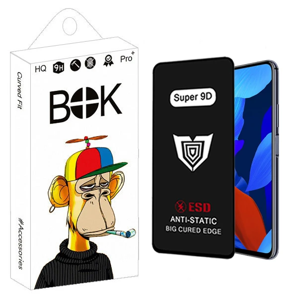 محافظ صفحه نمایش بوک مدل Super 9D Guard مناسب برای گوشی موبایل هوآوی Nova 5t