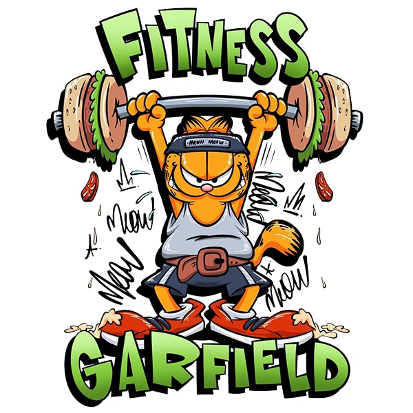 استیکر پارچه و لباس پاد آفرین طرح کارتونی گارفیلد کد 1779