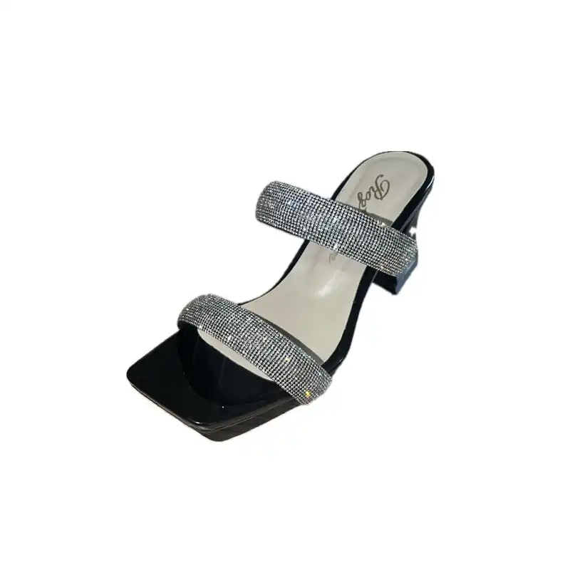 صندل زنانه مدل دو بند نگین دار