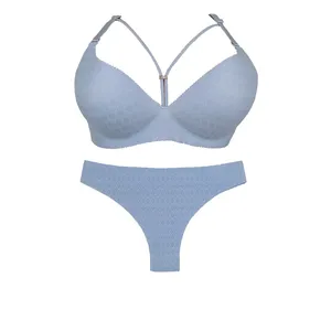 ست شورت و سوتین زنانه مدل آنا لیزری رنگ آبی روشن 