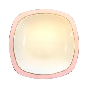 بشقاب خورش خوری چینی زرین ایران مدل کواترو رزفلاور بسته 6 عددی