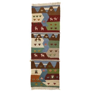 گلیم گبه دستبافت یک متری طرح قشقایی کد 1408128