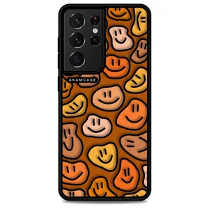 AKAM AMCWSGS21U-HAPPY FACE11 Cover For Samsung Galaxy S21 Ultra