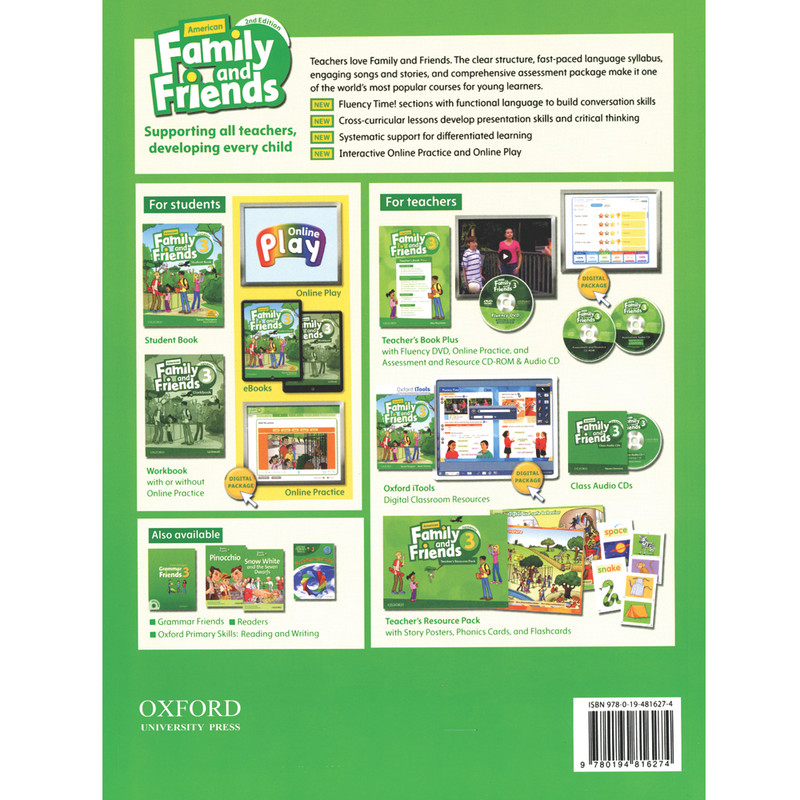 کتاب FAMILY AND FRIENDS 3 اثر NAOMI SIMMONS انتشارات OXFORD