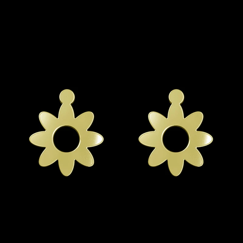 گوشواره طلا 18 عیار زنانه مدوپد مدل گل کد GA1-12424