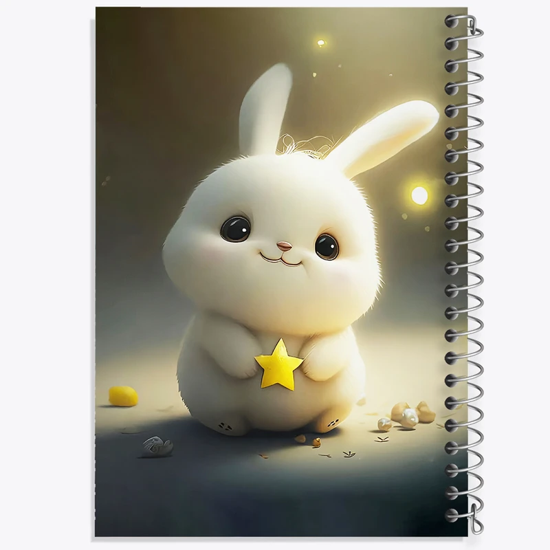 دفتر مشق 50 برگ خندالو طرح خرگوش بامزه کد F5735