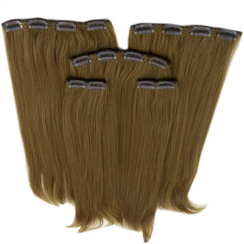 اکستنشن مو گیره دار پوش دار رنگ عسلی زیتونی مدل 3041c-6p