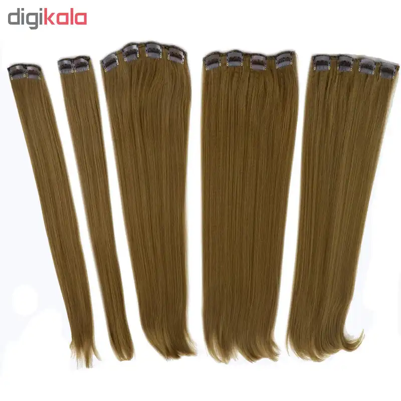 اکستنشن مو گیره دار پوش دار رنگ عسلی زیتونی مدل 3041c-6p