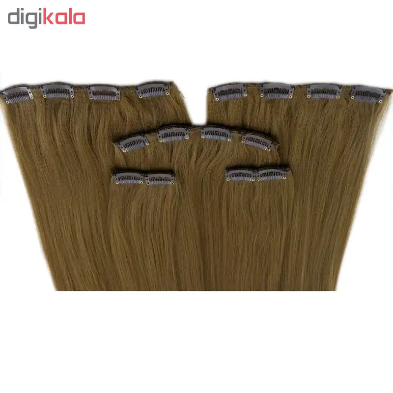 اکستنشن مو گیره دار پوش دار رنگ عسلی زیتونی مدل 3041c-6p