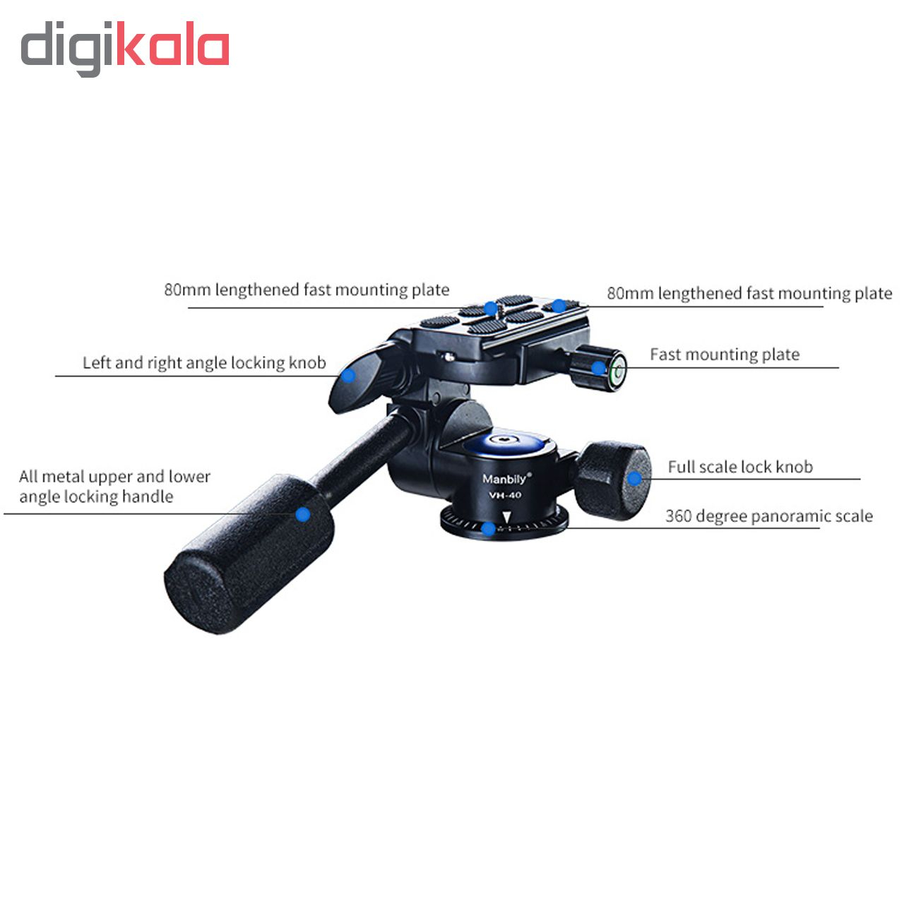سر سه پایه هد عکاسی و فیلم برداری مانبیلی VH-40