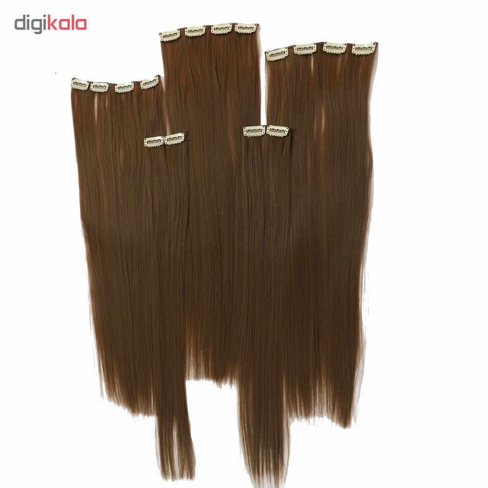 اکستنشن مو گیره دار مدل پوش قهوه ای روشن 3041c-12