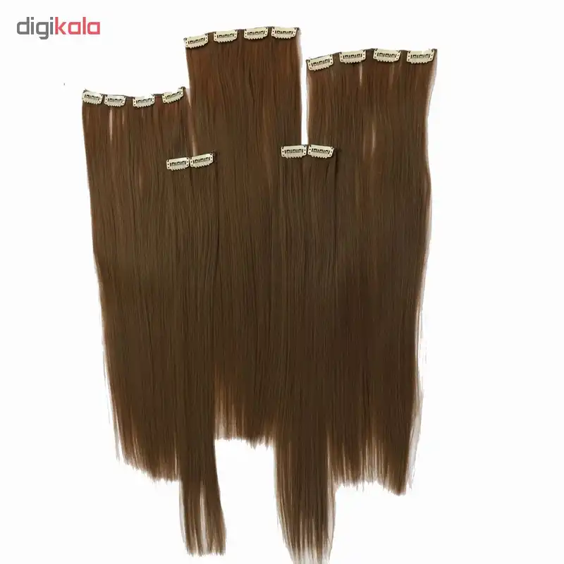 اکستنشن مو گیره دار مدل پوش قهوه ای روشن 3041c-12