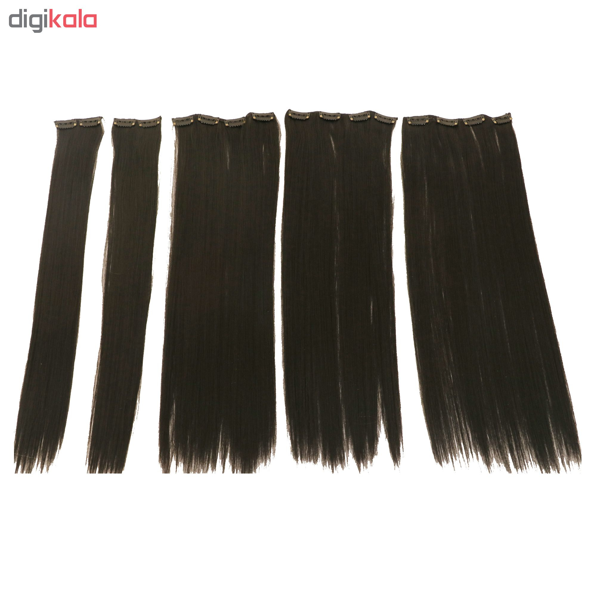 اکستنشن گیره دار مدل پوش رنگ موی طبیعی 3041c-2